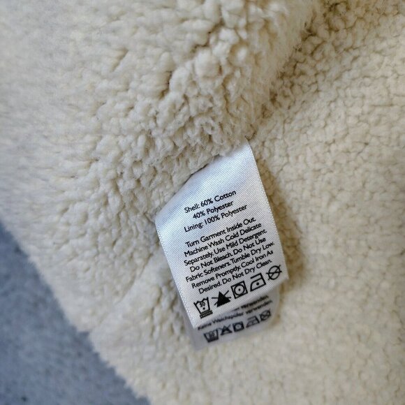 Eddie Bauer Cardigan Women Small Red Black Buffalo Check Sherpa Lined Open Front - Picture 13 of 13